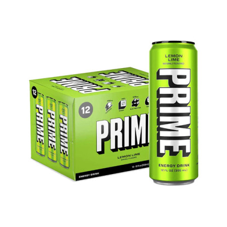 PRIME Energy USA Lemon Lime Drink Can 330ml - Size: 12 x 330ml