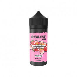 Realest CBD 1500mg Broad Spectrum CBD E-Liquid 100ml (BUY 1 GET 1 FREE) - Flavour: Strawberry Ice Cream