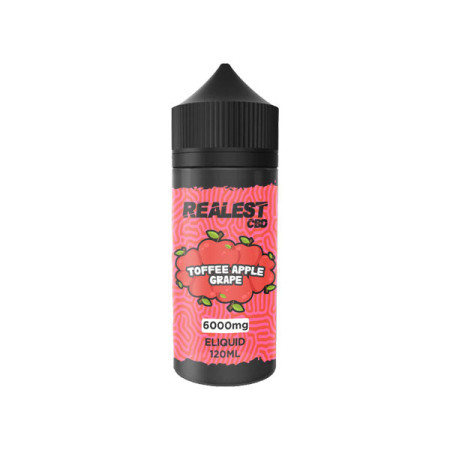 Realest CBD 6000mg Broad Spectrum CBD E-Liquid 100ml (BUY 1 GET 1 FREE) - Flavour: Toffee Apple Grape