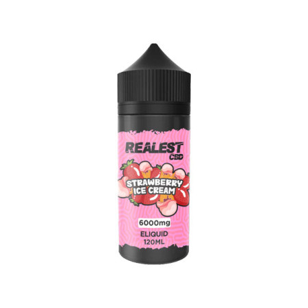 Realest CBD 6000mg Broad Spectrum CBD E-Liquid 100ml (BUY 1 GET 1 FREE) - Flavour: Strawberry Ice Cream