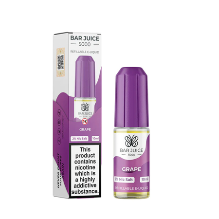 10mg Bar Juice 5000 Nic Salts 10ml (40VG/60PG) - Flavour: Grape