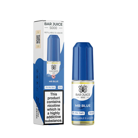 10mg Bar Juice 5000 Nic Salts 10ml (40VG/60PG) - Flavour: Mr Blue