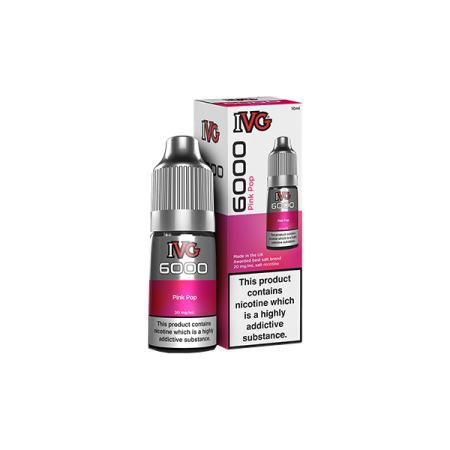 10mg IVG 6000 10ml Nic Salts (50VG/50PG) - Flavour: Pink Pop