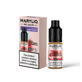 10mg MARYLIQ Nic Salt By Lost Mary 10ml (50VG/50PG) - Flavour: Peach Strawberry Watermelon Ice