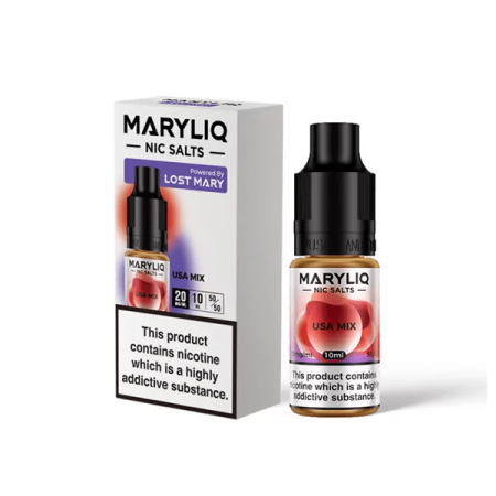 10mg MARYLIQ Nic Salt By Lost Mary 10ml (50VG/50PG) - Flavour: USA Mix