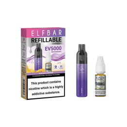 20mg Elf Bar EV5000 Disposable Pod Kit + Elfliq Salt - Flavour: Blue Razz Lemonade