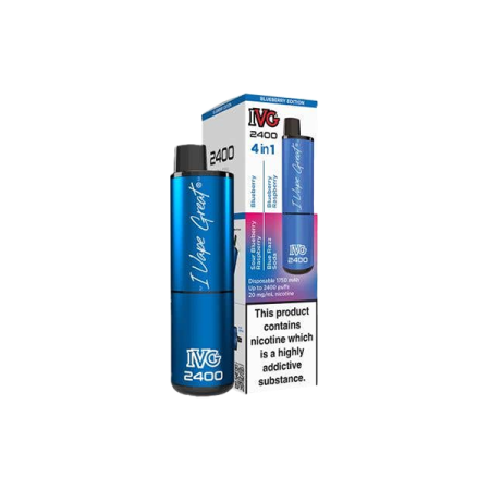 20mg I VG 2400 Disposable Vapes 2400 Puffs - 4 in 1 Multi-Edition - Flavour: Blueberry Edition