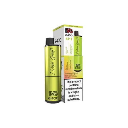 20mg I VG 2400 Disposable Vapes 2400 Puffs - 4 in 1 Multi-Edition - Flavour: Citrus Edition