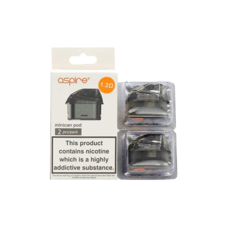 Aspire Minican Replacement Pods Two Pack 2ml (0.8Ohm/1.2Ohm) - Resistances: 1.2ohm