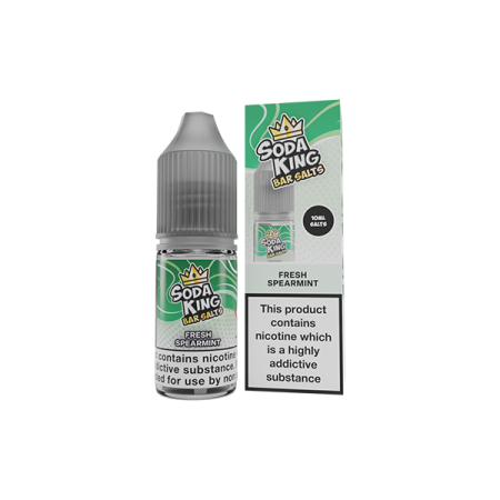 20mg Soda King Bar SALTS Nic Salts 10ml - (50VG/50PG) - Flavour: Fresh Spearmint