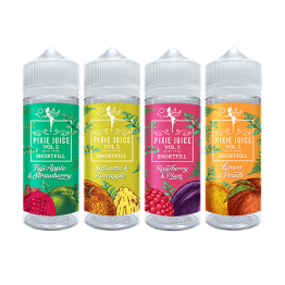 0mg Pixie Juice Volume 2 100ml Shortfill (70VG/30PG) - Flavour: Pink Apple & Blackberries