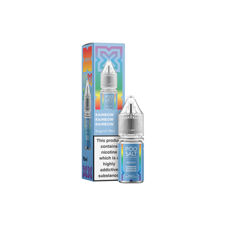 5mg Pod Salt Nexus 10ml Nic Salt (50VG/50PG) - Flavour: Rainbow