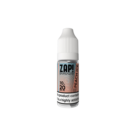 20mg ZAP! Bar Salts Nic Salt 10ml (50VG/50PG) - Flavour: Peach Ice