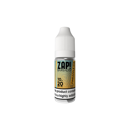 20mg ZAP! Bar Salts Nic Salt 10ml (50VG/50PG) - Flavour: Pineapple Ice