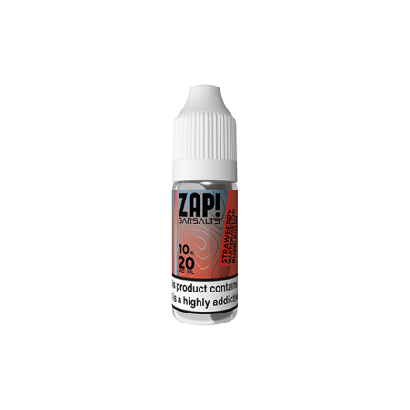 20mg ZAP! Bar Salts Nic Salt 10ml (50VG/50PG) - Flavour: Strawberry Watermelon Bubblegum