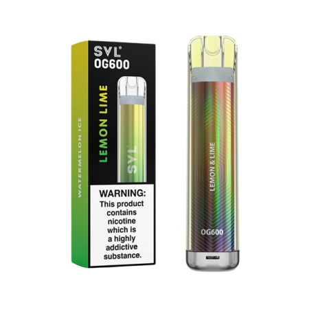 20mg SVL OG600 Disposable Vape 600 Puffs - Flavour: Lemon Lime