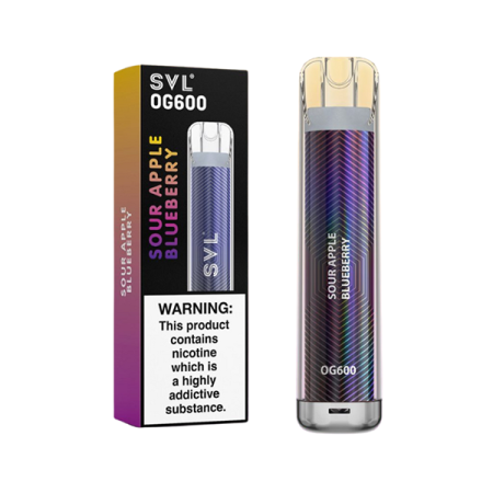 20mg SVL OG600 Disposable Vape 600 Puffs - Flavour: Sour Apple Blueberry