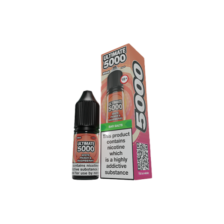 5mg Ultimate 5000 10ml Nic Salt (50VG/50PG) - Flavour: White Peach Raspberry