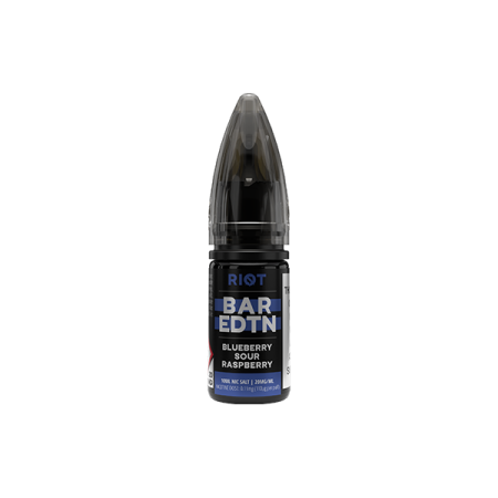 10mg Riot Squad BAR EDTN 10ml Nic Salts (50VG/50PG) - Flavour: Blueberry Sour Raspberry