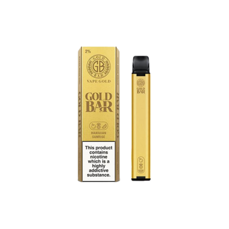 20mg Gold Bar Disposable Vape 600 Puffs - Flavour: Hawaiian Sunrise