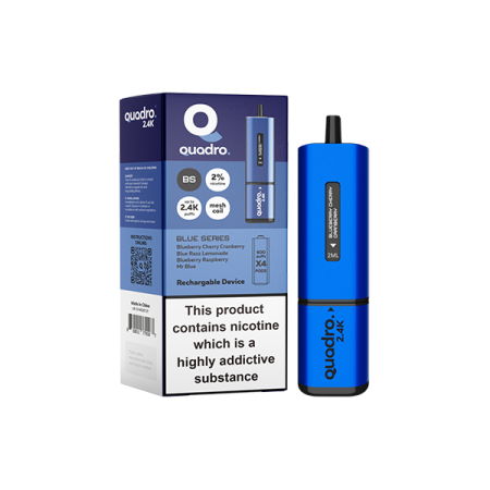 20mg Quadro 2.4K Pod Vape Kit 2400 Puffs - Color: Blue Series