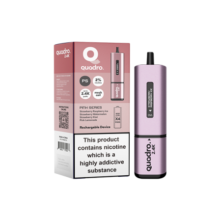 20mg Quadro 2.4K Pod Vape Kit 2400 Puffs - Color: Pink Series