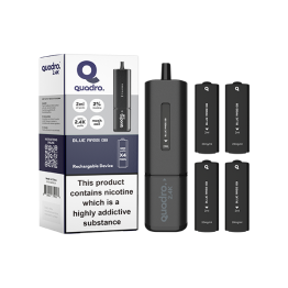 20mg Quadro 2.4K Pod Vape Kit Black Series 2400 Puffs - Flavour: Blue Razz GB