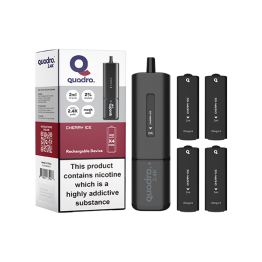 20mg Quadro 2.4K Pod Vape Kit Black Series 2400 Puffs - Flavour: Cherry Ice