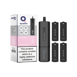 20mg Quadro 2.4K Pod Vape Kit Black Series 2400 Puffs - Flavour: Fruit Gum