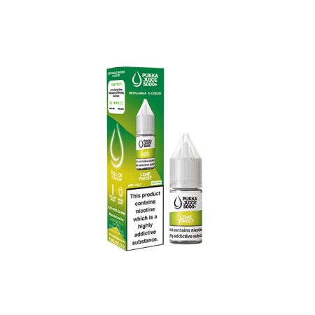 10mg Pukka Juice 5000+ 10ml Nic Salt (50VG/50PG) - Flavour: Lime Twist