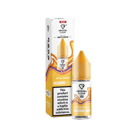 10mg Crystal Clear Nic Salt 10ml (50VG/50PG) - Flavour: Apple Peach