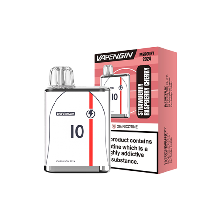 20mg Vapengin Mercury Euro 2024 Edition Disposable Vape Device 600 Puffs - Flavour: Strawberry Raspberry Cherry