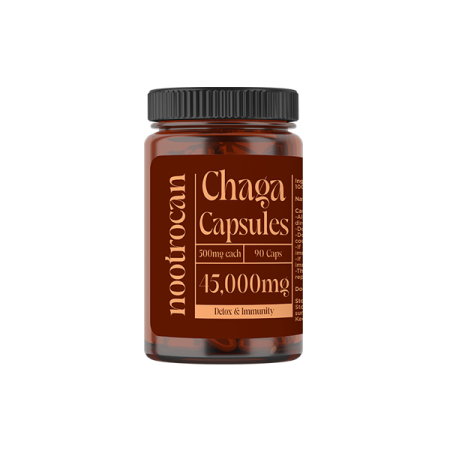 Nootrocan 45000mg Nootropic Vegan Mushroom Capsules - 90 Caps - Mushroom Type: Chaga